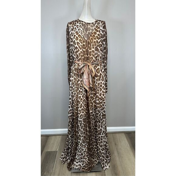 NWT Zimmermann Leopard Print Long-Sleeve Maxi-Dress SIZE 3 / US 10 $1050 - Picture 6 of 15